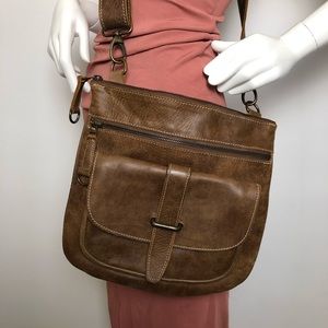 Roots Tribe Leather Side Saddle Bag Crossbody